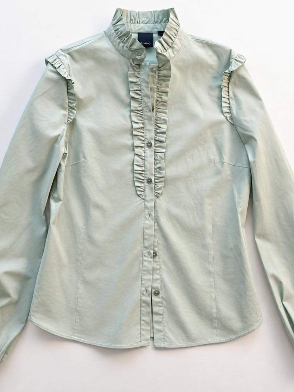 NWOT Pinko Button-up Blouse with Ruffles - US Size 6